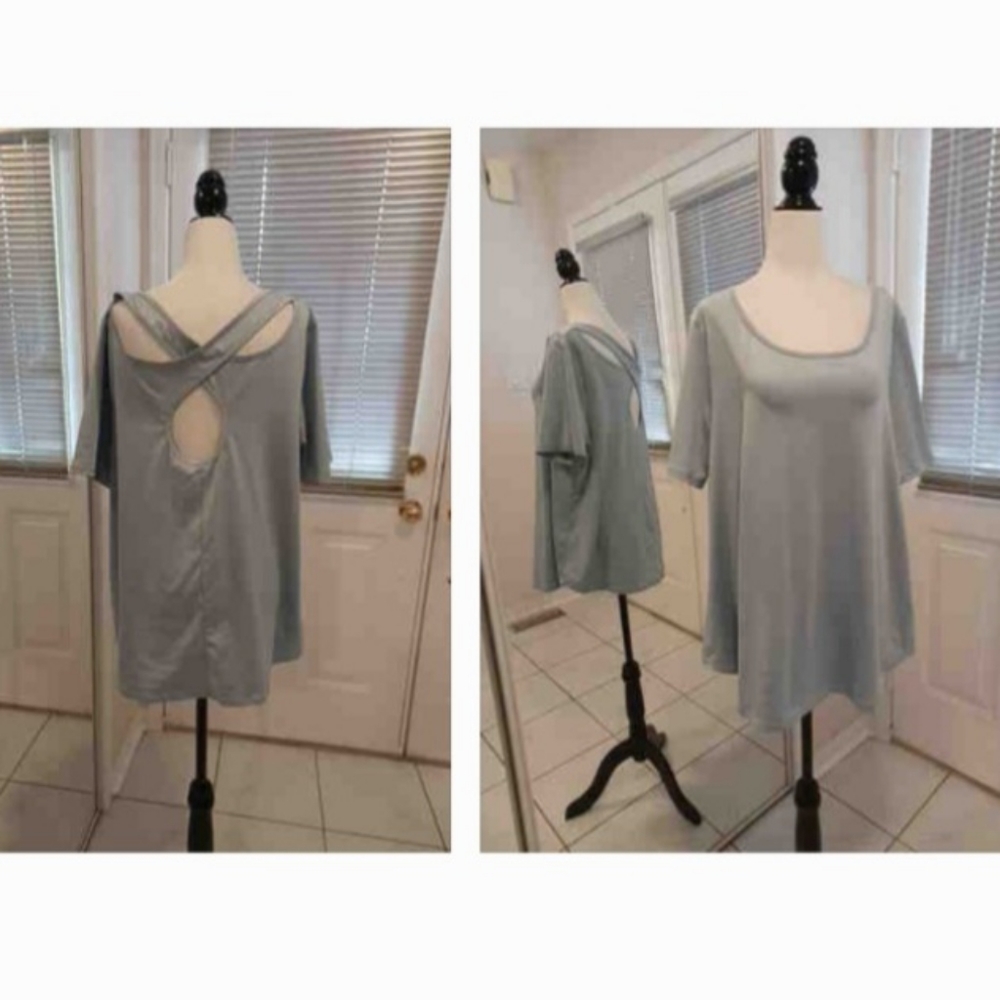 4/$40 Nola Baby Blue Workout Top - Size 1X